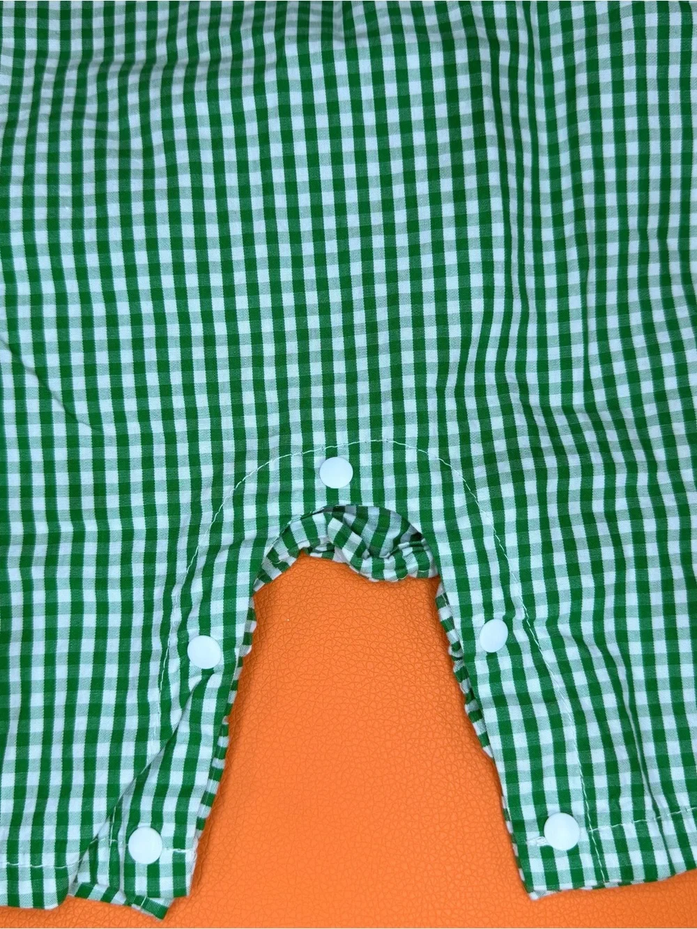 Golf #1 Appliqué Baby Green Gingham Romper Size 12-18 Months